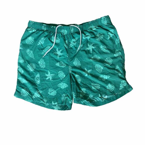 LANDS END Bathing Suit Mens Size XL 40-42 Green Beach Coastal Swim Pockets Lined - Picture 1 of 11